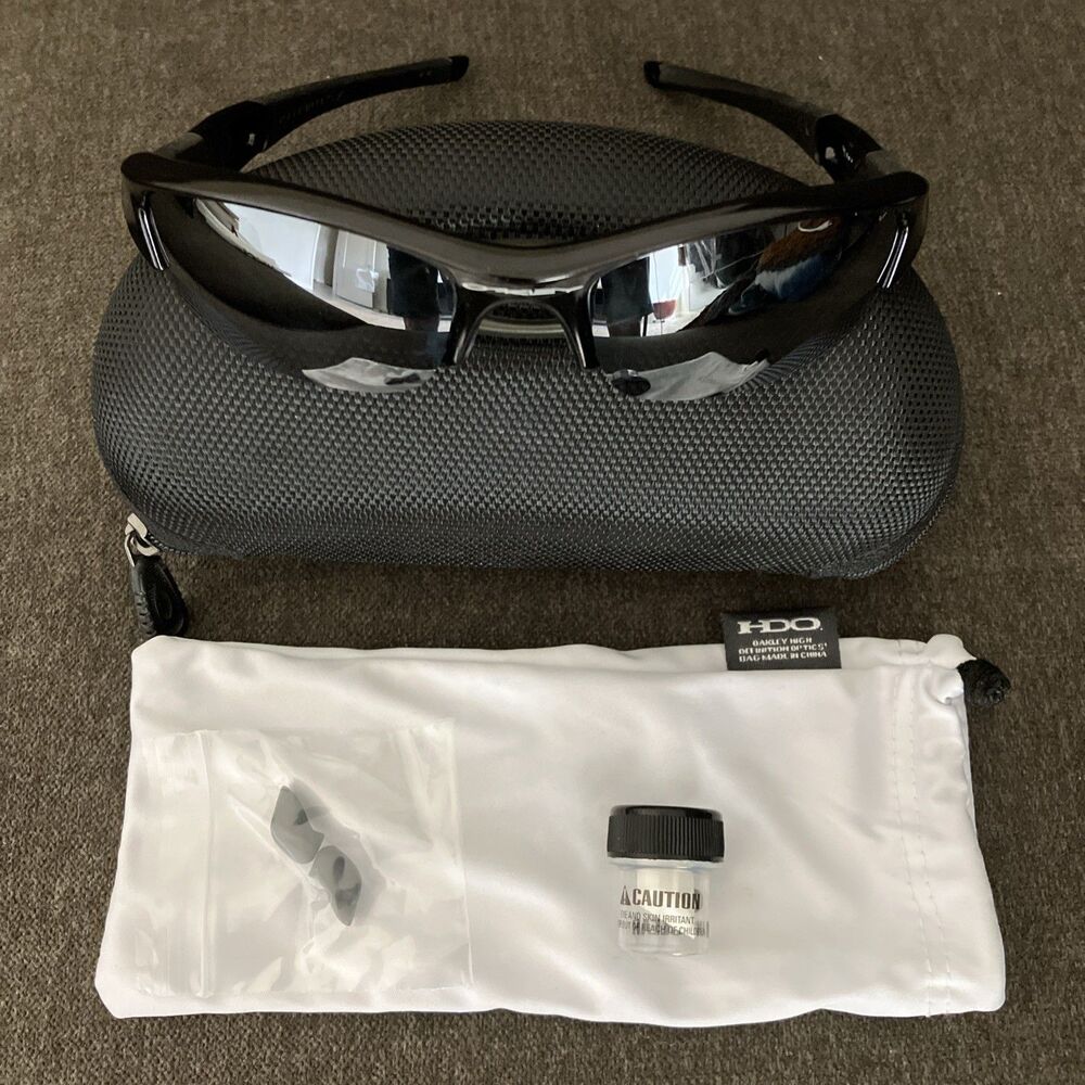 Oakley Flak Jacket Sunglasses + Case & Accessories Black Wrap Sport 03-881 63-14